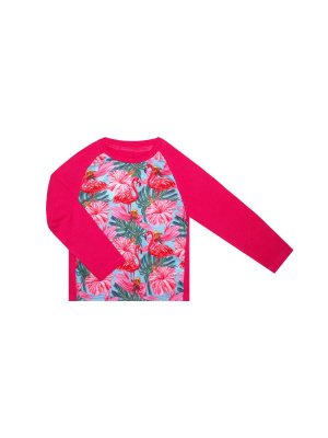 Джемпер с фламинго в тропиках - Размер 92  - Цвет розовый - Картинка #3